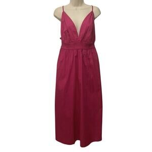A New Day Pink Sundress Women’s XXL Open Back Midi Cotton Dress Adjustable Strap